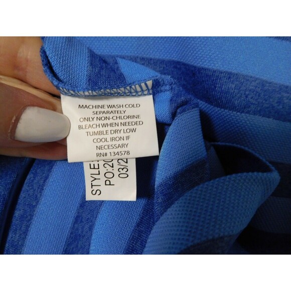 Men's VINEYARD VINES Blue Striped Long Sleeve Performance Shirt SM EXCELLENT! - Picture 4 of 5